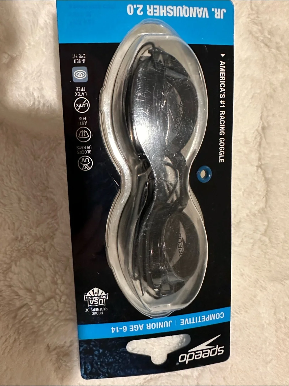 Speedo JR. Vanquisher 2.0 Junior Racing Goggles - Black